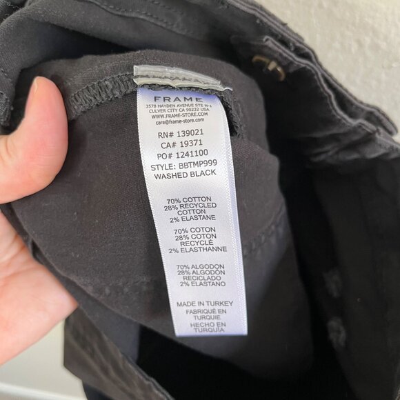 Frame Womens Trapunto Mid Rise Black Jogger Ankle Zip denim Pants Size 25 - Picture 10 of 12